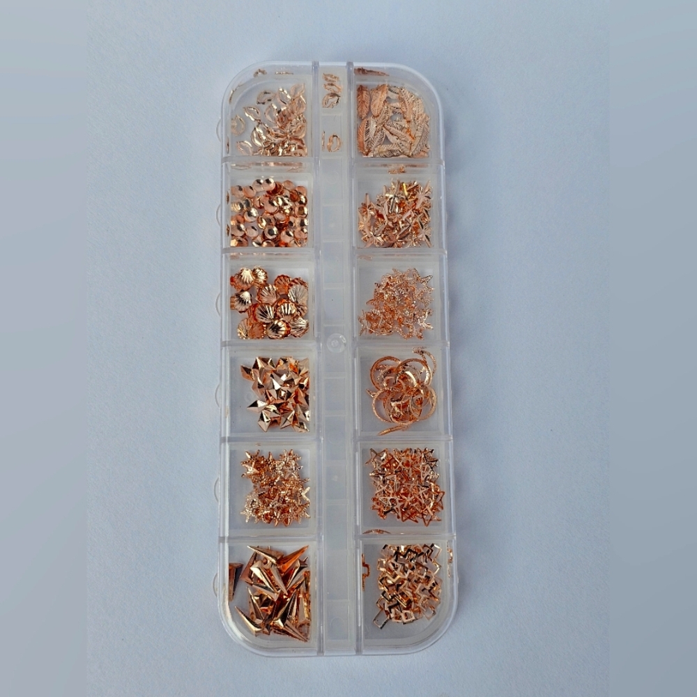 NWOT Rose Gold Nail Art Decoration Set